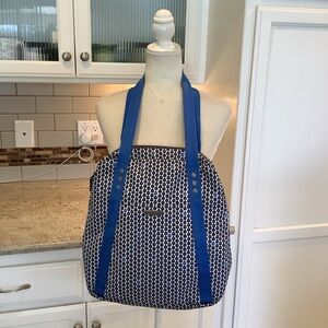 Columbia Blue and Black Sailboat Print Tote Bag Laptop Travel